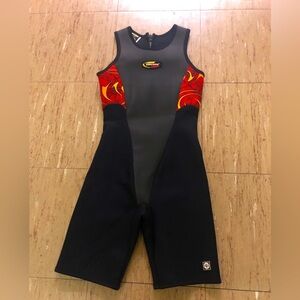Sea Doo Shortie Wetsuit Black Red Yellow Womens 10 Nylon